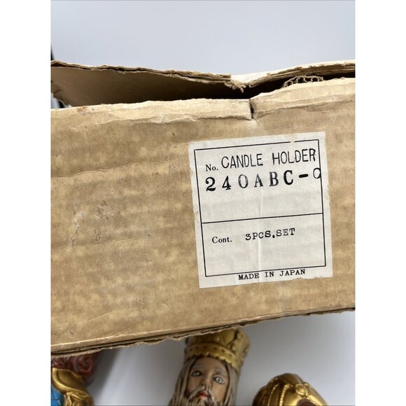 Vintage Creations by Manor House 11" Papier Mache Candle Holders Three Kings 3 - Picture 16 of 16